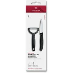 VICTORINOX Swiss Classic, paring knife set with Y-peeler, 2pcs, black, box