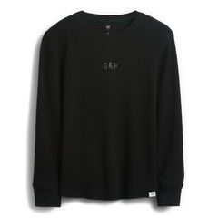 GAP 853813-00 Dětské tričko s vaflovým vzorem Černá