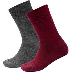 DEVOLD Daily Merino Medium Sock 2Pk Kid, Beetroot Mix