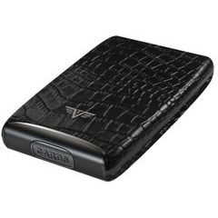 TRU VIRTU Credit Card Case RAZOR Fan - leather Croco Black