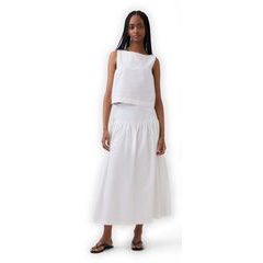 GAP 843522-02 Popelínová maxi sukně Bílá