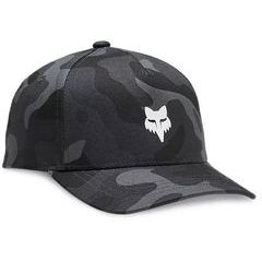 FOX Yth Fox Head Camo 110 Sb Hat, Black Camo
