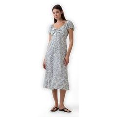 GAP 870780-02 Květované midi šaty Modrá