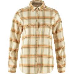 FJÄLLRÄVEN Övik Heavy Flannel Shirt W Chalk White-Dune Beige