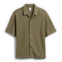 GAP 884287-00 Dětská žebrovaná košile Zelená