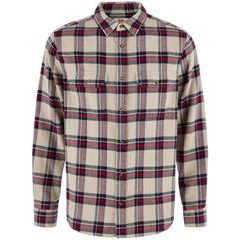 FJÄLLRÄVEN Övik Heavy Flannel Shirt M Light Fossil-Deep Red