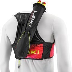 LEKI Trail Running Quiver Vest 6 black-bright red-neonpink, LXL