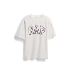 GAP Dětské oversize tričko Heavyweight Athletic Logo Bílá