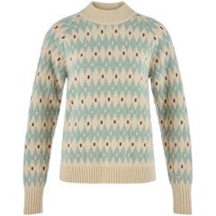FJÄLLRÄVEN Övik Jacquard Knit W Light Beige-Misty Green
