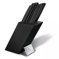 VICTORINOX Swiss Modern, cutlery block, beechwood black, 6pcs, black