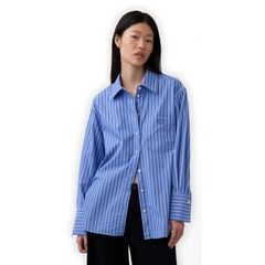 GAP 799379-03 Oversize popelínová košile s logem Big Shirt Tmavě modrá
