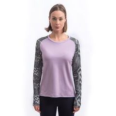 SENSOR MERINO BLEND IMPRESS dámské triko dl.rukáv mystic violet/zebra