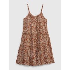GAP 861578-01 Dětské květované šaty na ramínka Hnědá