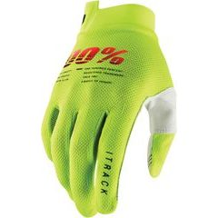 100% ITRACK Youth Gloves, Fluo-Yellow