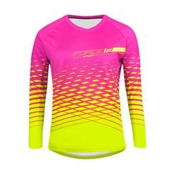 FORCE MTB ANGLE LADY dl. rukáv růžovo-fluo
