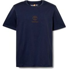 TIMBERLAND Print Stack Logo Short Sleeve Tee Dark Sapphire