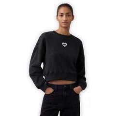 GAP 852831-01 Oversize mikina s logem VintageSoft Černá