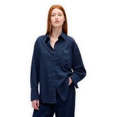 GAP 799674-00 Oversize džínová košile s logem Big Shirt UltraSoft Tmavě modrá
