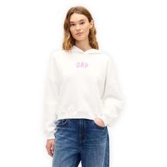 GAP 429497-15 Crop mikina s logem Bílá