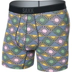 SAXX QUEST QUICK-DRY MESH BOXER BRIEF FLY, rise and shine-Ebony
