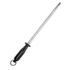 VICTORINOX Butcher sharpening steel, 30cm, fine cut, oval, black
