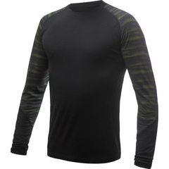 SENSOR MERINO IMPRESS pánské triko dl.rukáv černá/batik