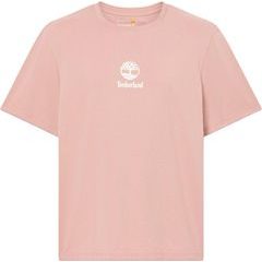 TIMBERLAND Print Stack Logo Short Sleeve Tee Ash Rose