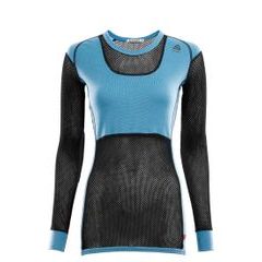 ACLIMA WoolNet Crew Neck shirt, Woman, Azure Blue / Jet Black