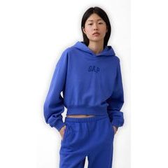 GAP 880827-04 Oversize crop mikina s logem VintageSoft Tmavě modrá