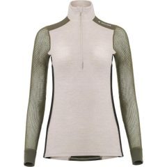 ACLIMA Hiking Crew Neck shirt, Woman Beige Melange/Tarmac/Jet Black