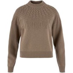 FJÄLLRÄVEN Övik Solid Jacquard Knit W Suede Brown