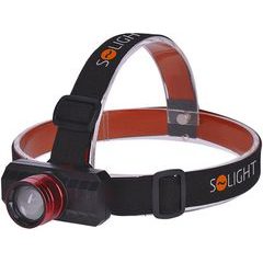 SOLIGHT WN36 LED čelová nabíjecí svítilna, 3W,150lm, zoom, Li-Ion