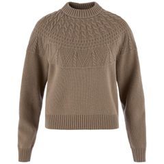 FJÄLLRÄVEN Övik Solid Jacquard Knit W Suede Brown