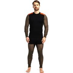 ACLIMA Hiking Crew Neck shirt, Man Jet Black/Tarmac/Gold Flame