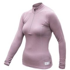 SENSOR MERINO DF dámské triko dl.rukáv zip mystic violet