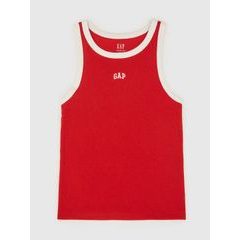GAP 729562-05 Žebrovaný top s logem Červená