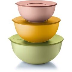 GUZZINI Now 3 round bowls Everywhere Bio with lid 3 colors 3 sizes