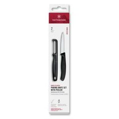 VICTORINOX Swiss Classic, paring knife set with I-peeler, 2pcs, black, box