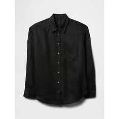 GAP Lněná oversize košile Big Shirt Černá