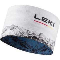LEKI XC Headband, dark denim-white-poppy red