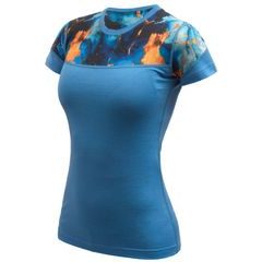 SENSOR MERINO IMPRESS dámské triko kr.rukáv modrá/universe