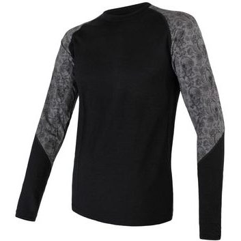 SENSOR MERINO IMPRESS černá/skulls