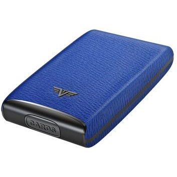 TRU VIRTU Credit Card Case RAZOR Fan - leather Needle Electric Blue