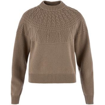 FJÄLLRÄVEN Övik Solid Jacquard Knit W Suede Brown