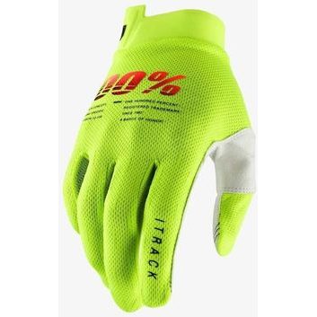100% ITRACK Youth Gloves Fluo Yellow