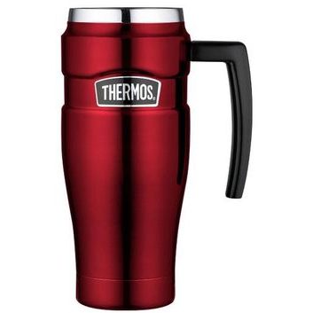 THERMOS Vodotěsný termohrnek s madlem 470ml - červená