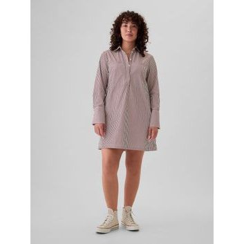 GAP Pruhované košilové mini šaty Červená