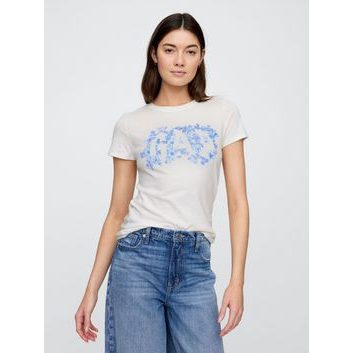 GAP 729555-03 Tričko s logem Bílá