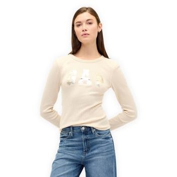 GAP 843331-03 Tričko s vaflovým vzorem Béžová