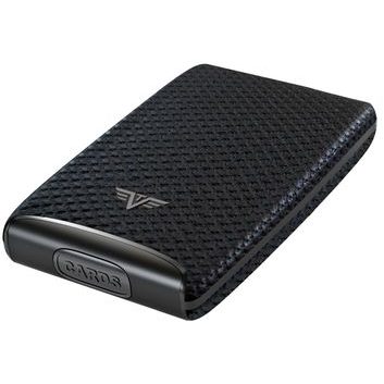 TRU VIRTU Credit Card Case RAZOR Fan - leather Carbon Black